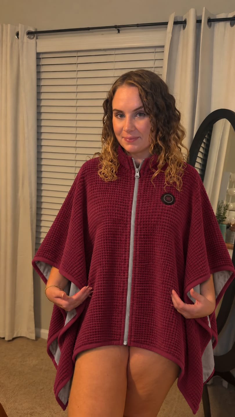 Customer photo review of USB HEATED WEARABLE SHAWL ⭐🔥