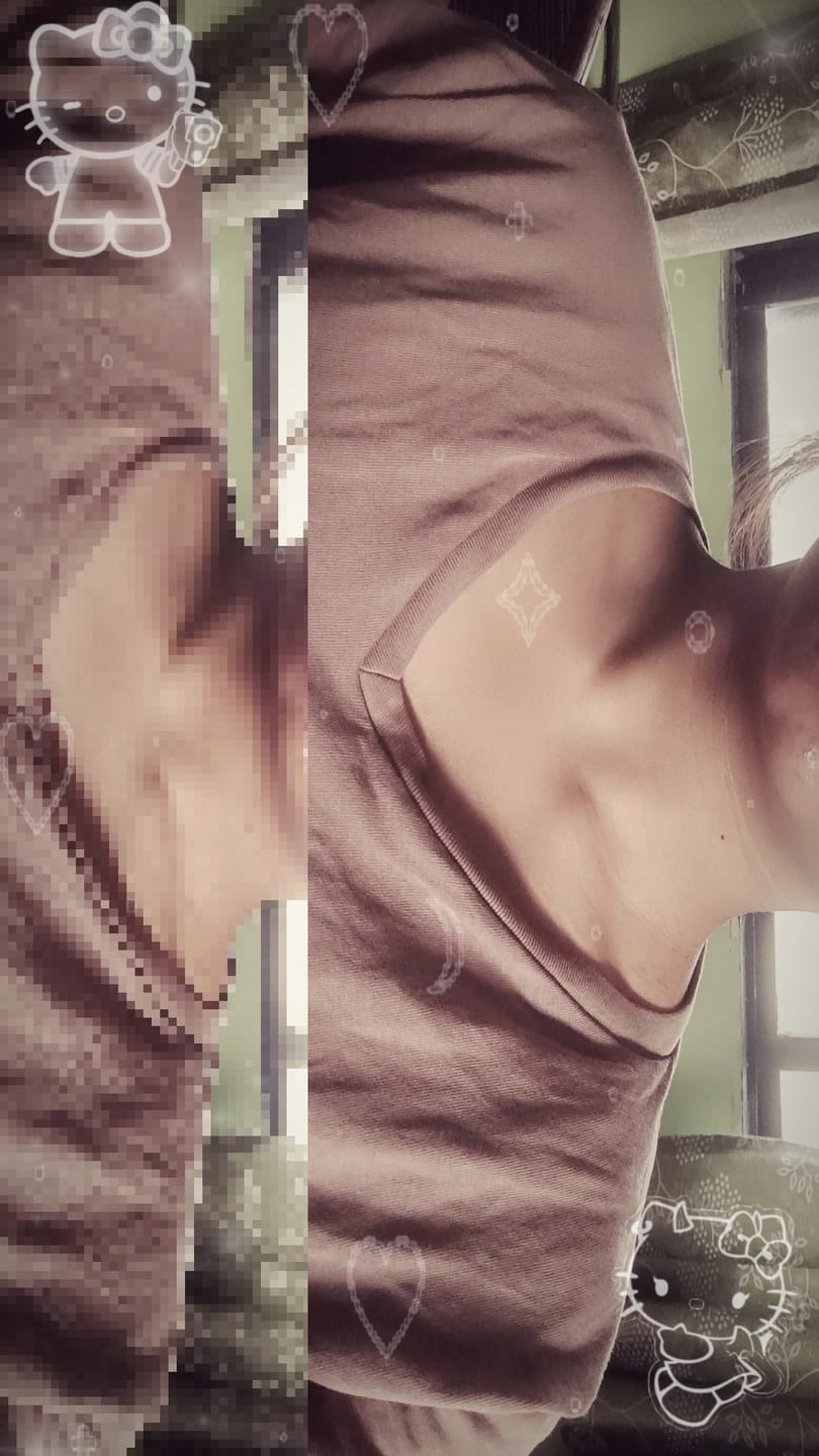 Customer photo review of Women Mesa Taupe V-neck T-shirt