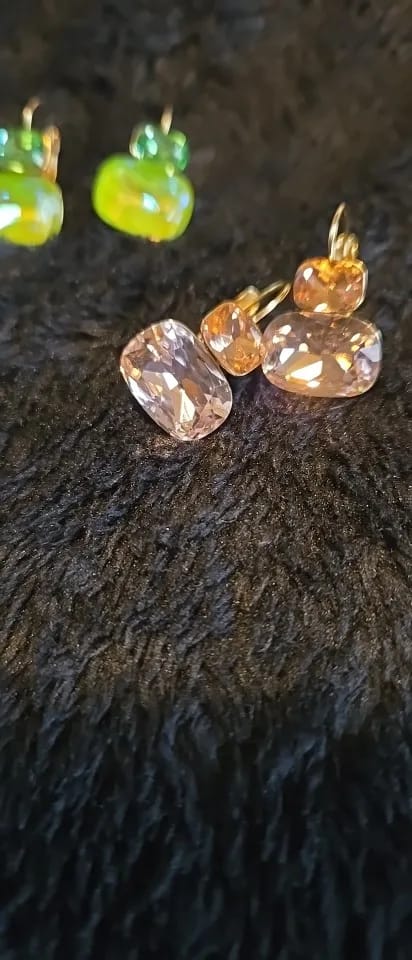 Customer photo review of Crystal Tier Drop Earrings