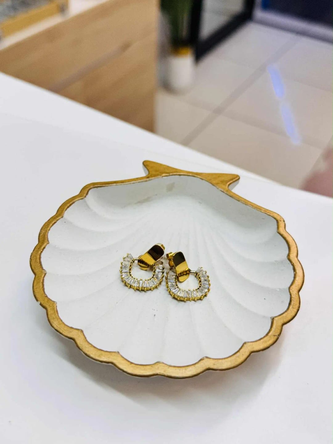 Customer photo review of Carnival Baguette Drop Earrings