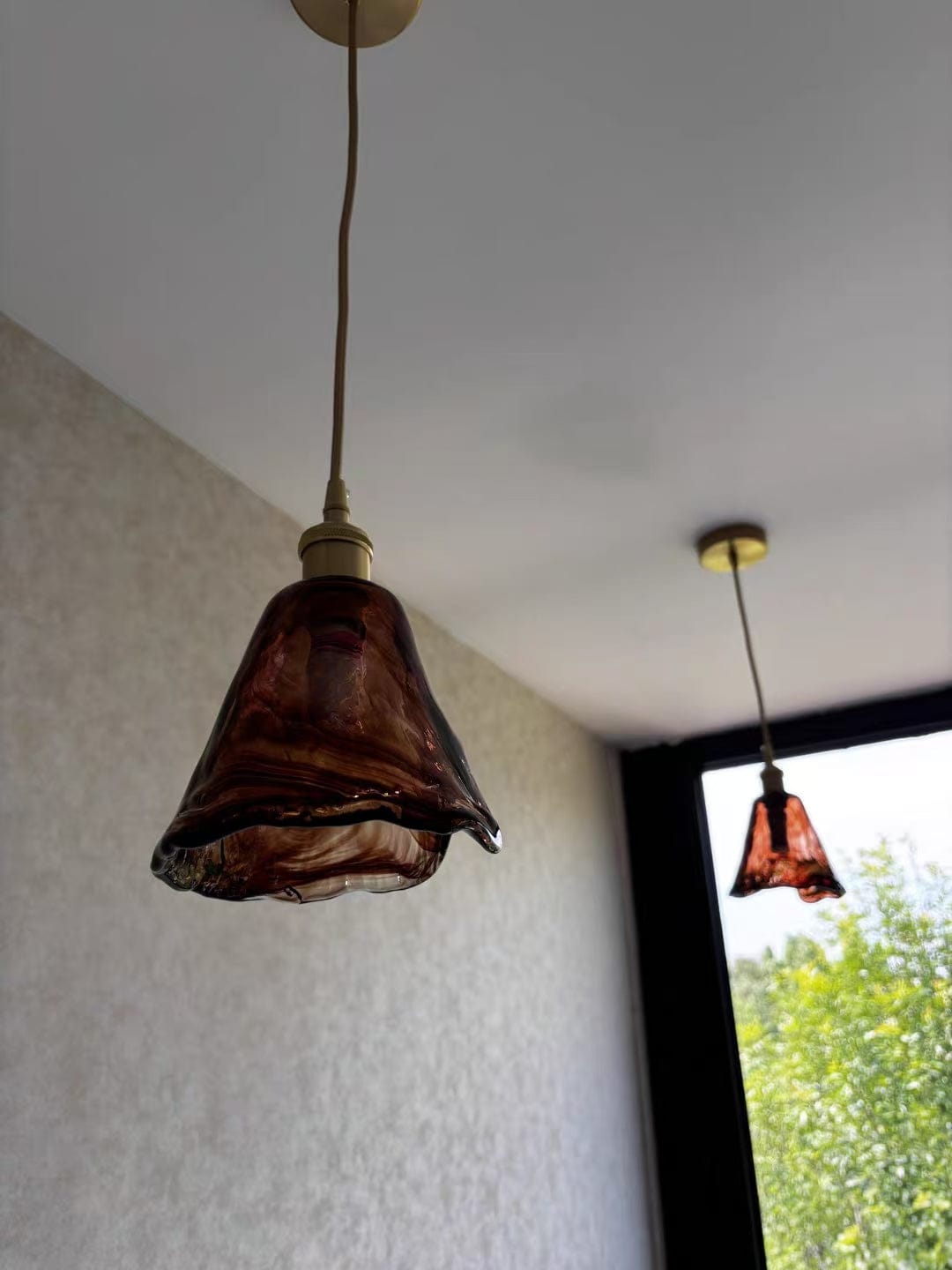 Customer photo review of Classic Starfire Glass Pendant Light