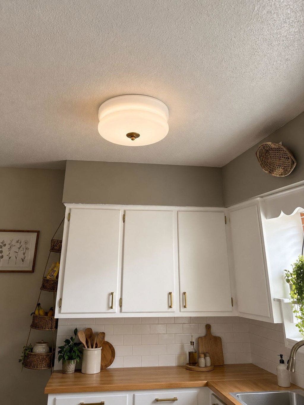 Customer photo review of Layered Glass Flush Mount Ceiling Light, Integrated LED, 3000 K