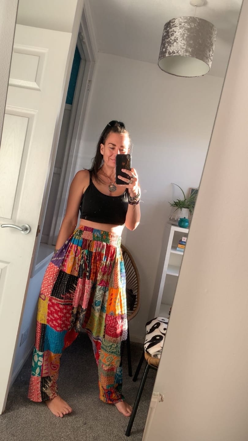 Customer photo review of Patchwork Kantha Harem Pants S/M (019)