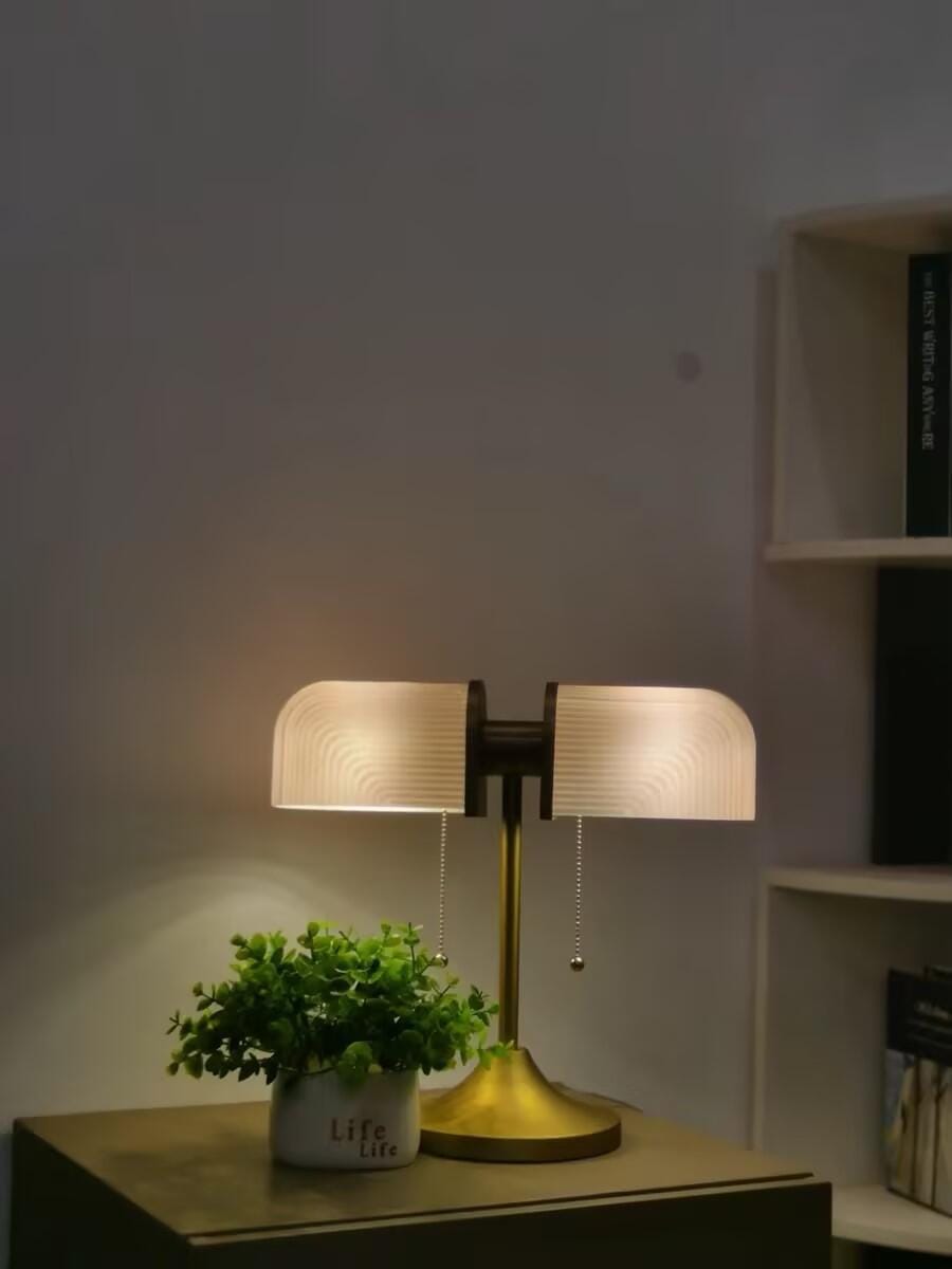 Customer photo review of Gold Retro Table Lamp, Metal and Glass, 38 cm, Plug In