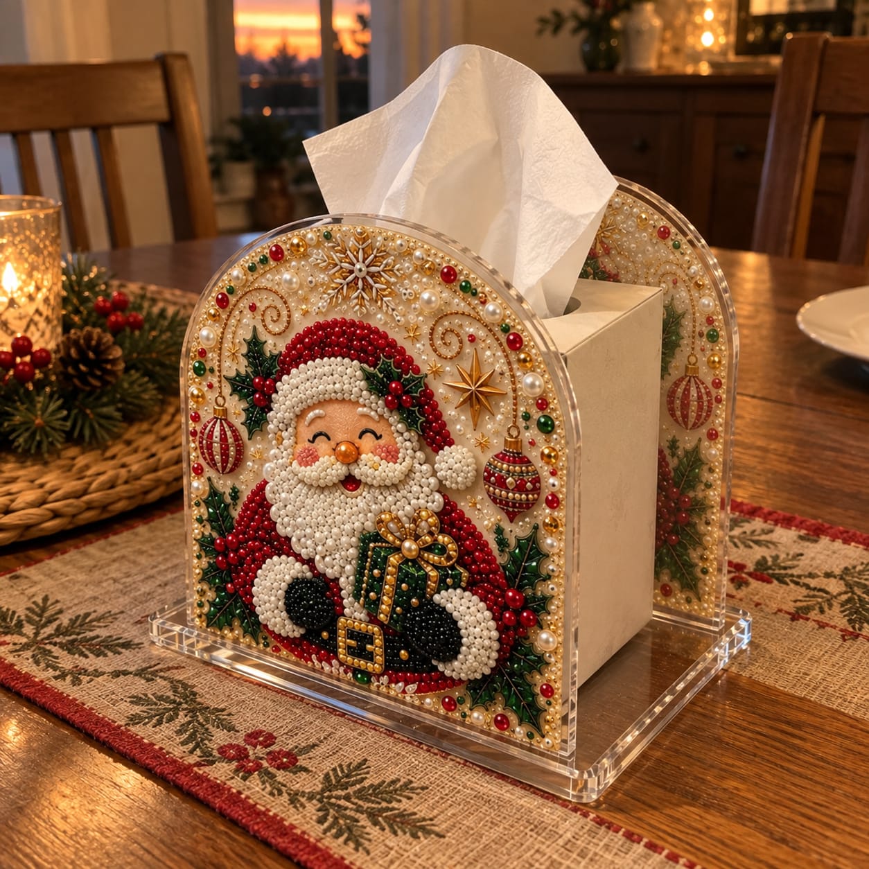 Customer photo review of Christmas Diamond Painting Tissue Box Holder for Adults
