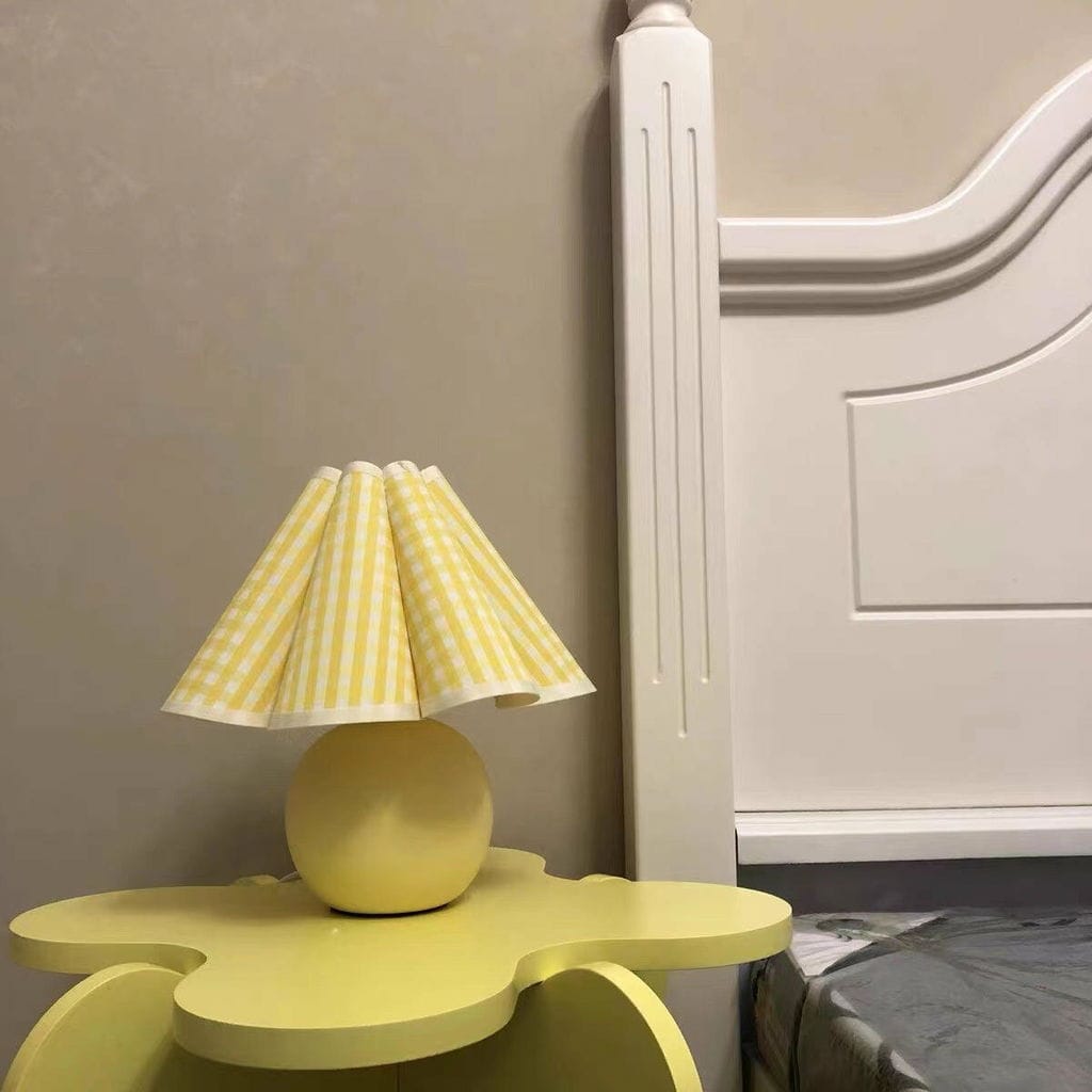 Customer photo review of Pleated Shade Ceramic Table Lamp, Beige Base, 28 cm, Plug In