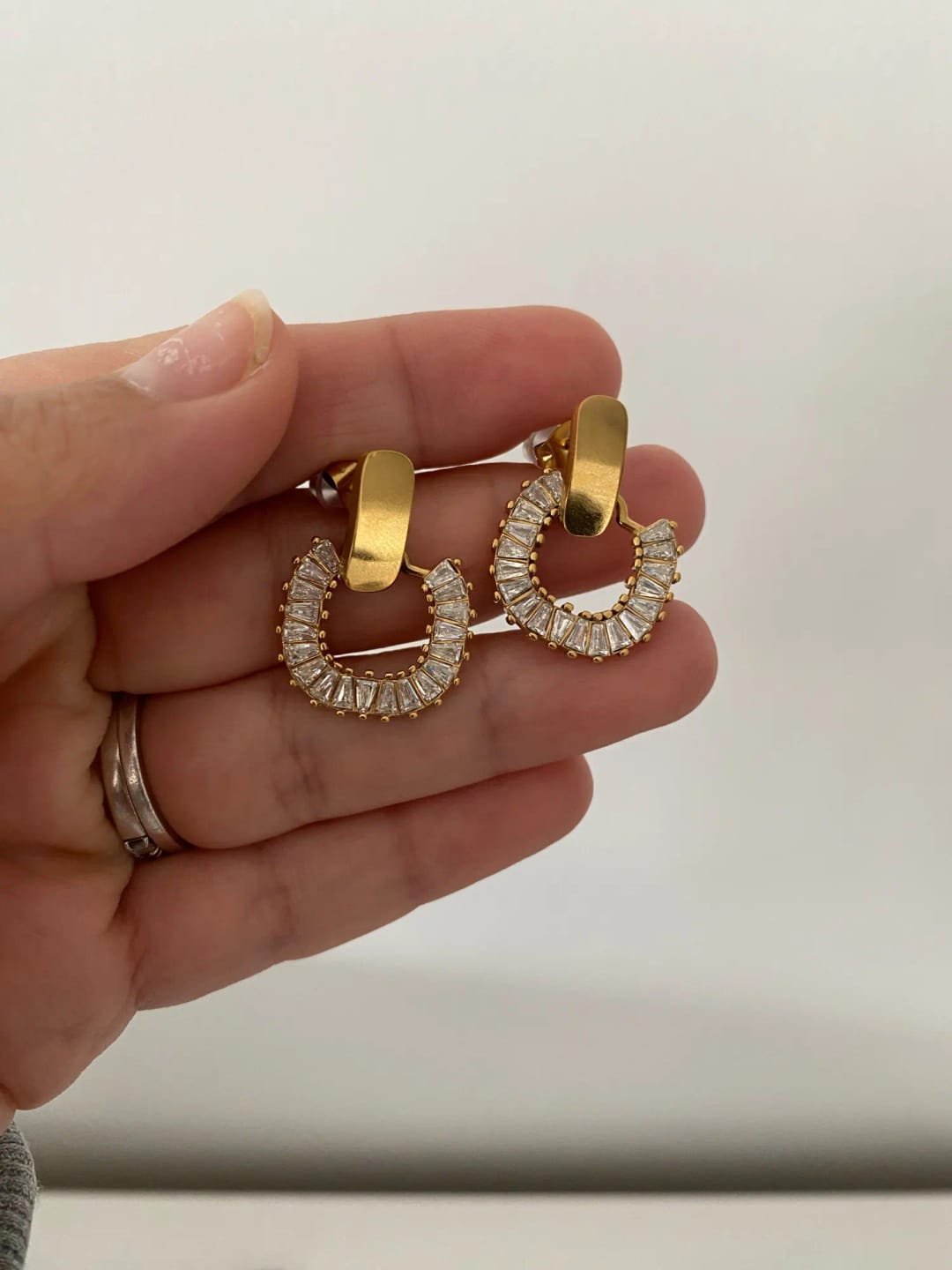 Customer photo review of Carnival Baguette Drop Earrings
