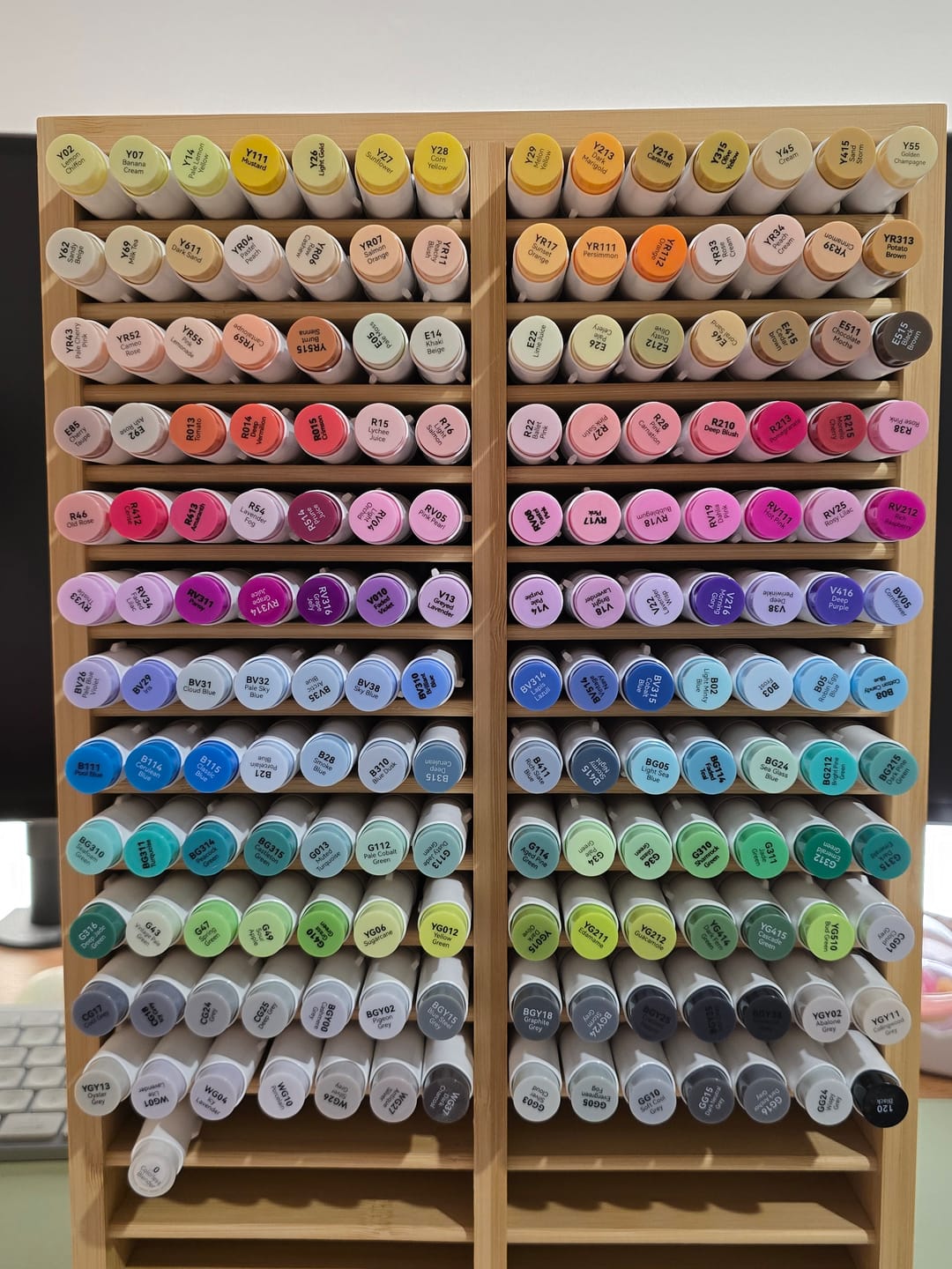 Customer photo review of Ohuhu Bamboo Marker Organizer