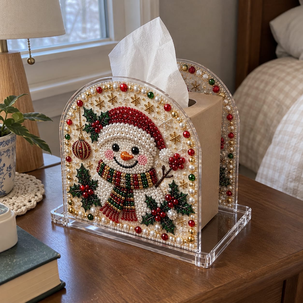 Customer photo review of Christmas Diamond Painting Tissue Box Holder for Adults