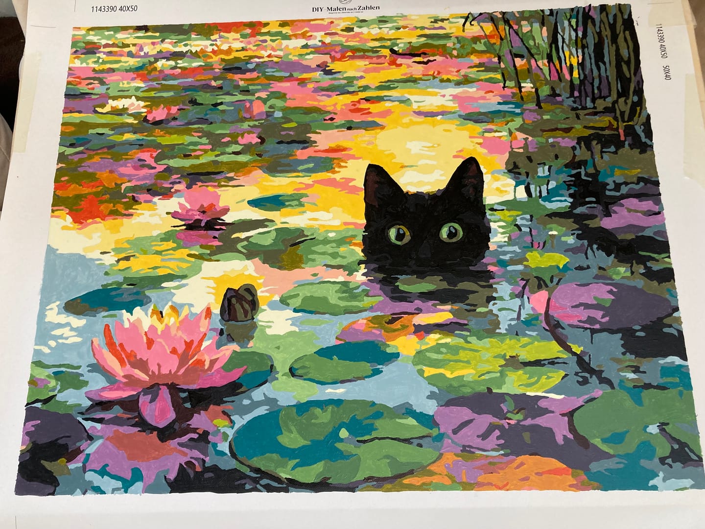 Customer photo review of Malen nach Zahlen - Eine Seerosen-Katze