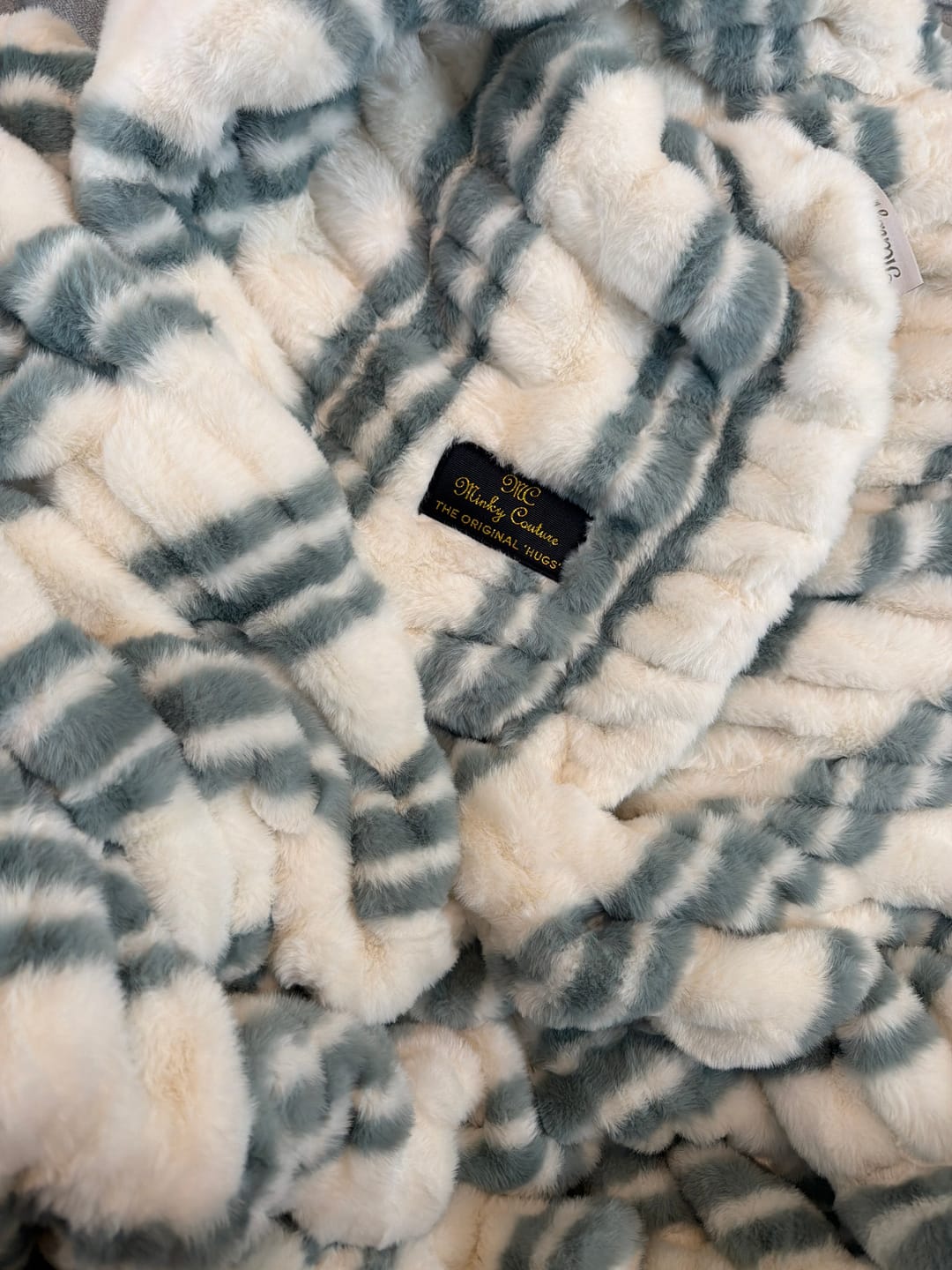 Customer photo review of Hugs French Stripe Blanket
