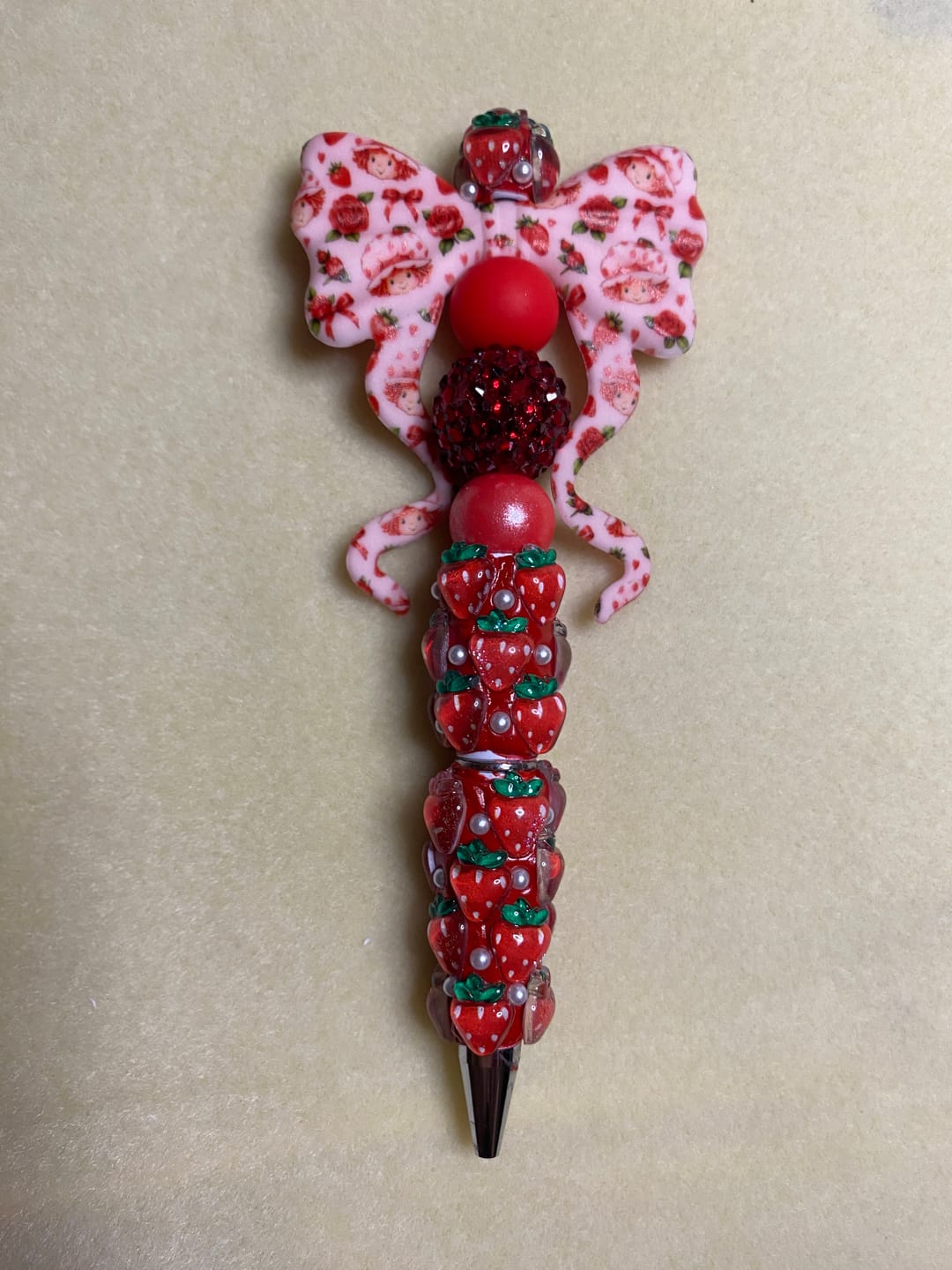 Customer photo review of Cute Strawberry Beadable Pens Wholesale, Matches All Focal Beads & Pen Toppers