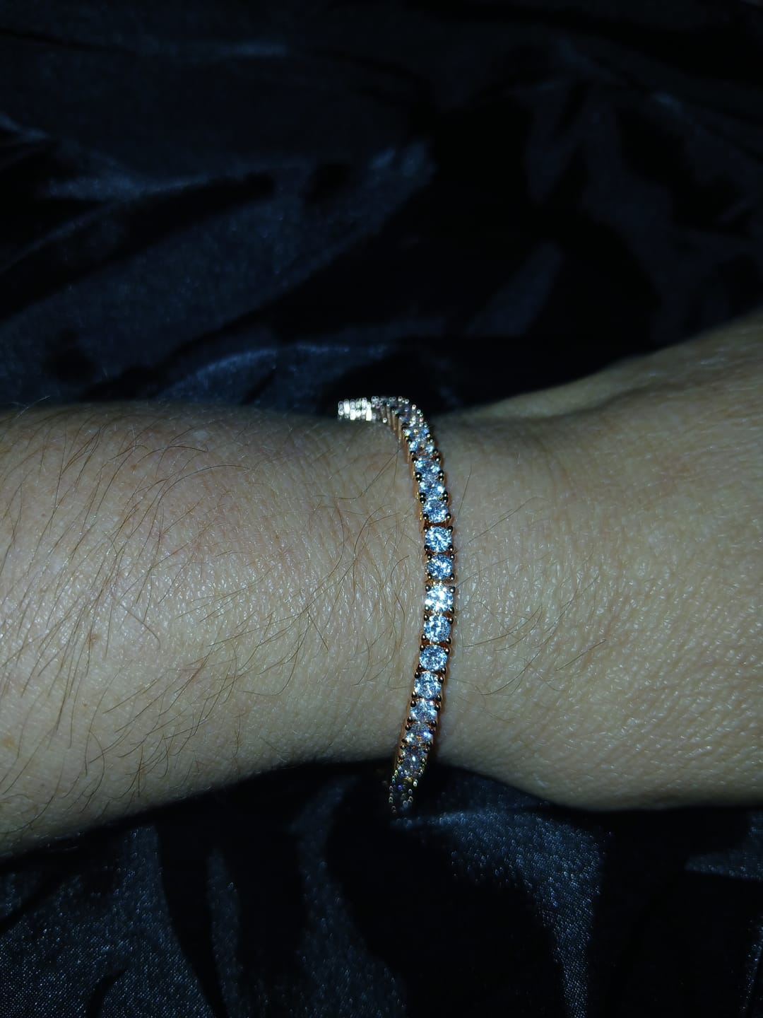 Customer photo review of Kaylee 18k White Gold Plated Tennis Bracelet with Simulated Diamond Crystals