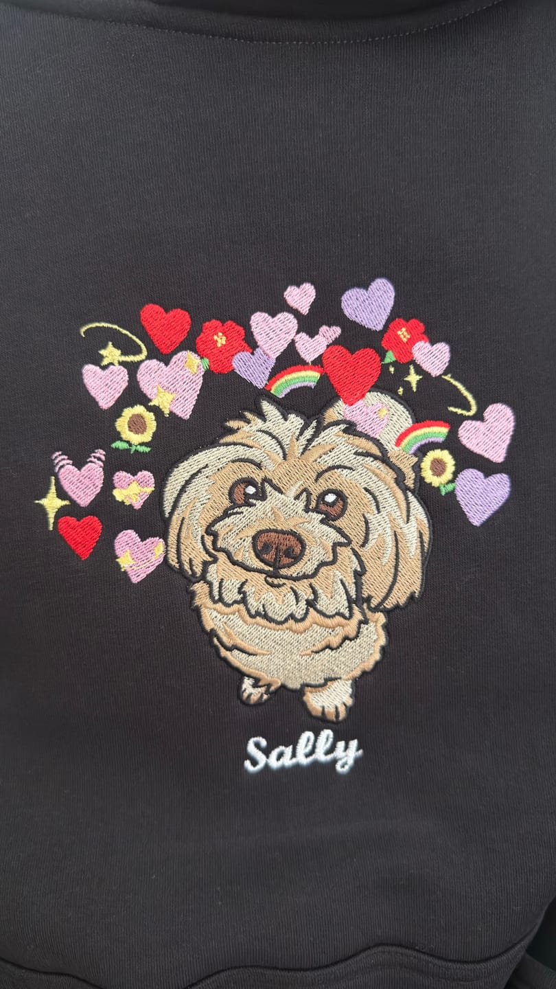 Customer photo review of CUSTOM Women's Oversized Pet Hoodie