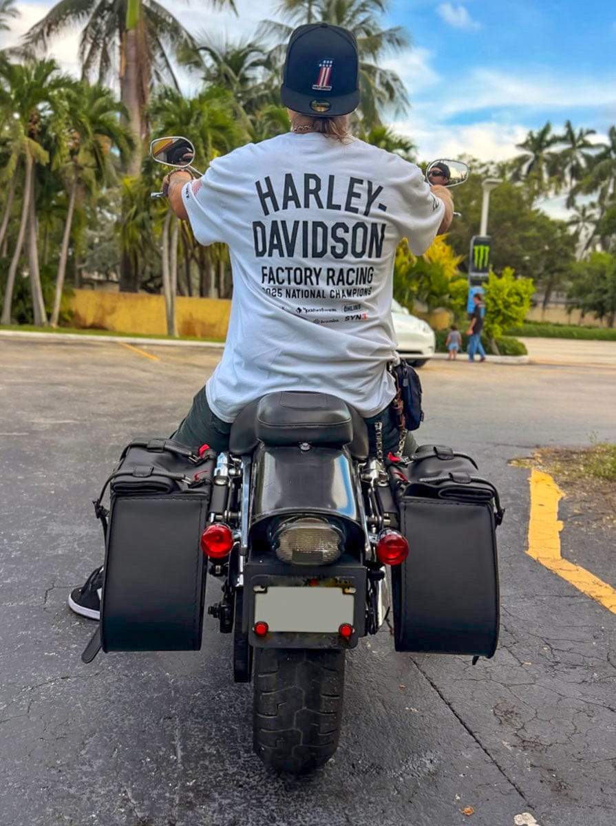 Customer photo review of 45L - Wraith XL Roll-Top Quick-Mount Shock Cutout Saddlebags For Harley Dyna Wide Glide FXDWG/I