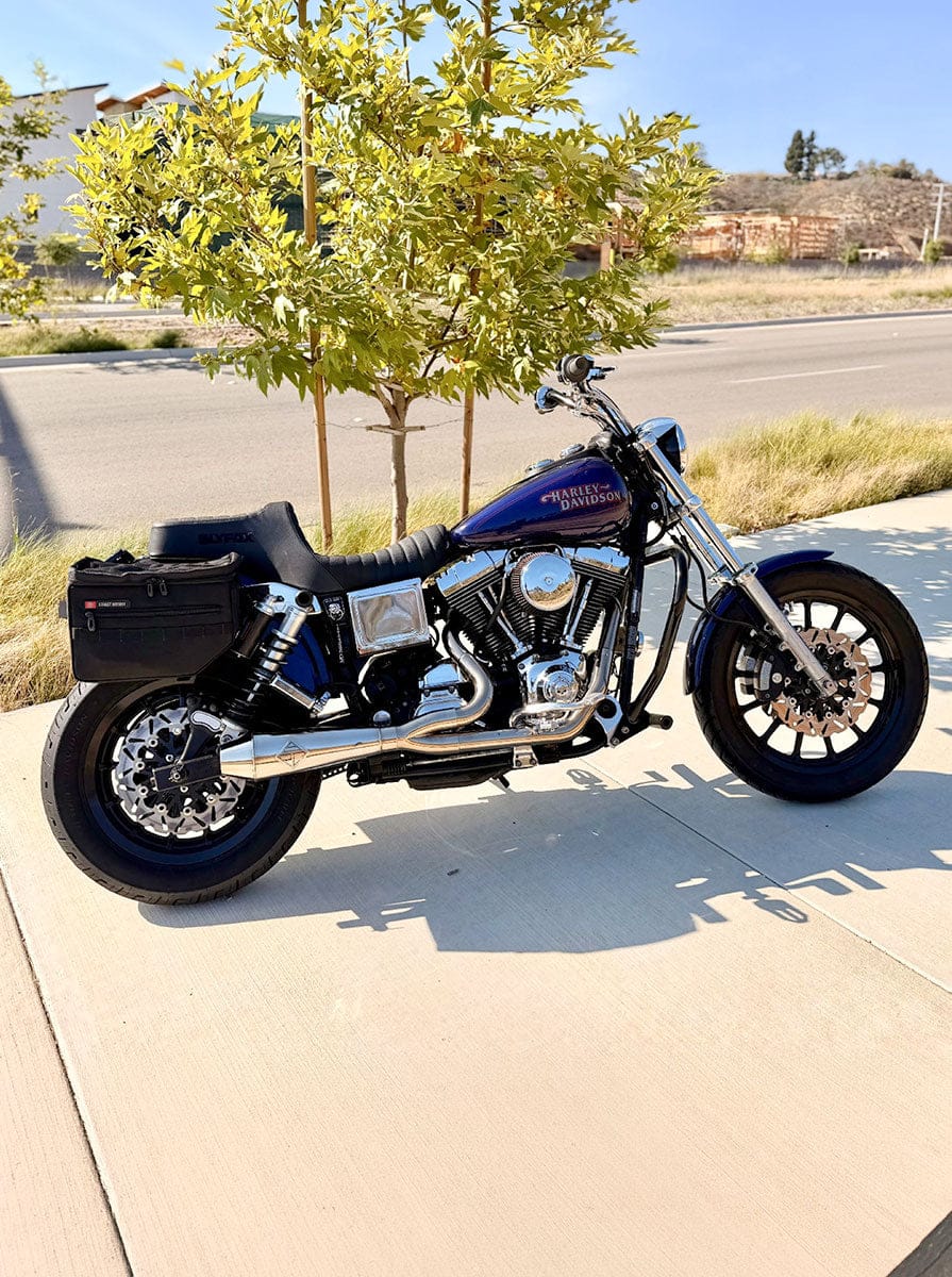 Customer photo review of 18L - Patriot Medium Motorcycle Throw Over Saddlebags for Harley Dyna Low Rider FXDL/I