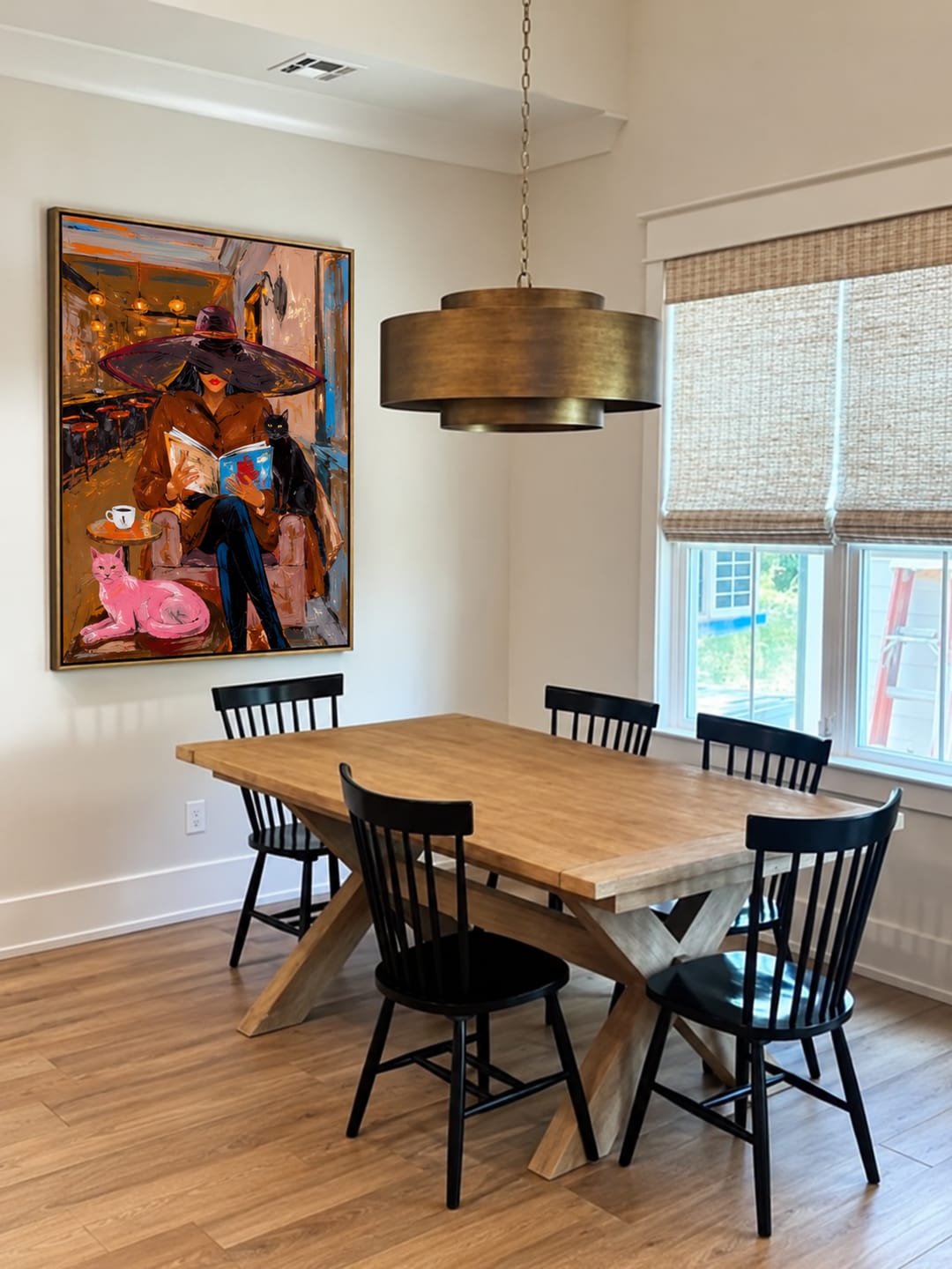 Customer photo review of Velvet Reader-Cat Café Woman Painting