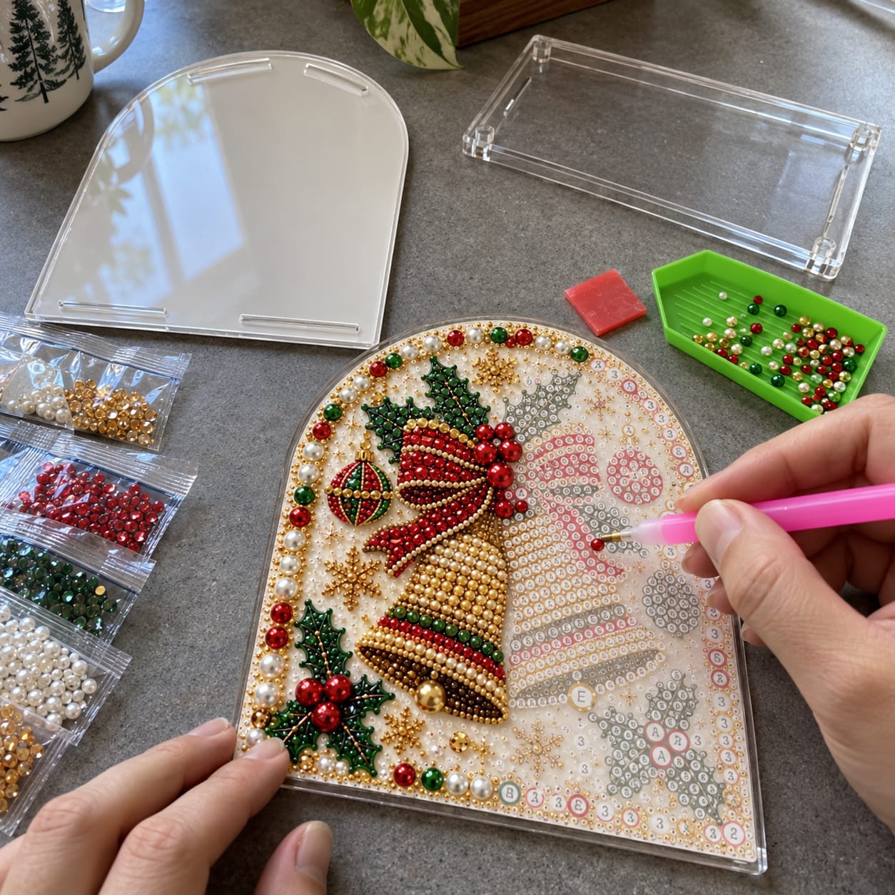 Customer photo review of Christmas Diamond Painting Tissue Box Holder for Adults