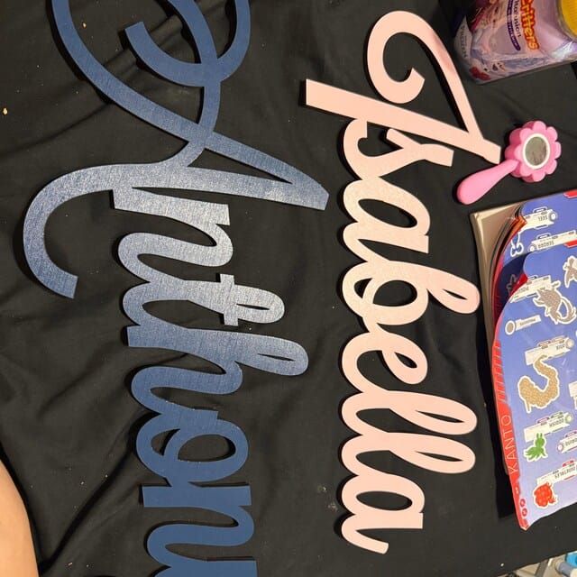 Customer photo review of Personalized Wooden Name Sign
