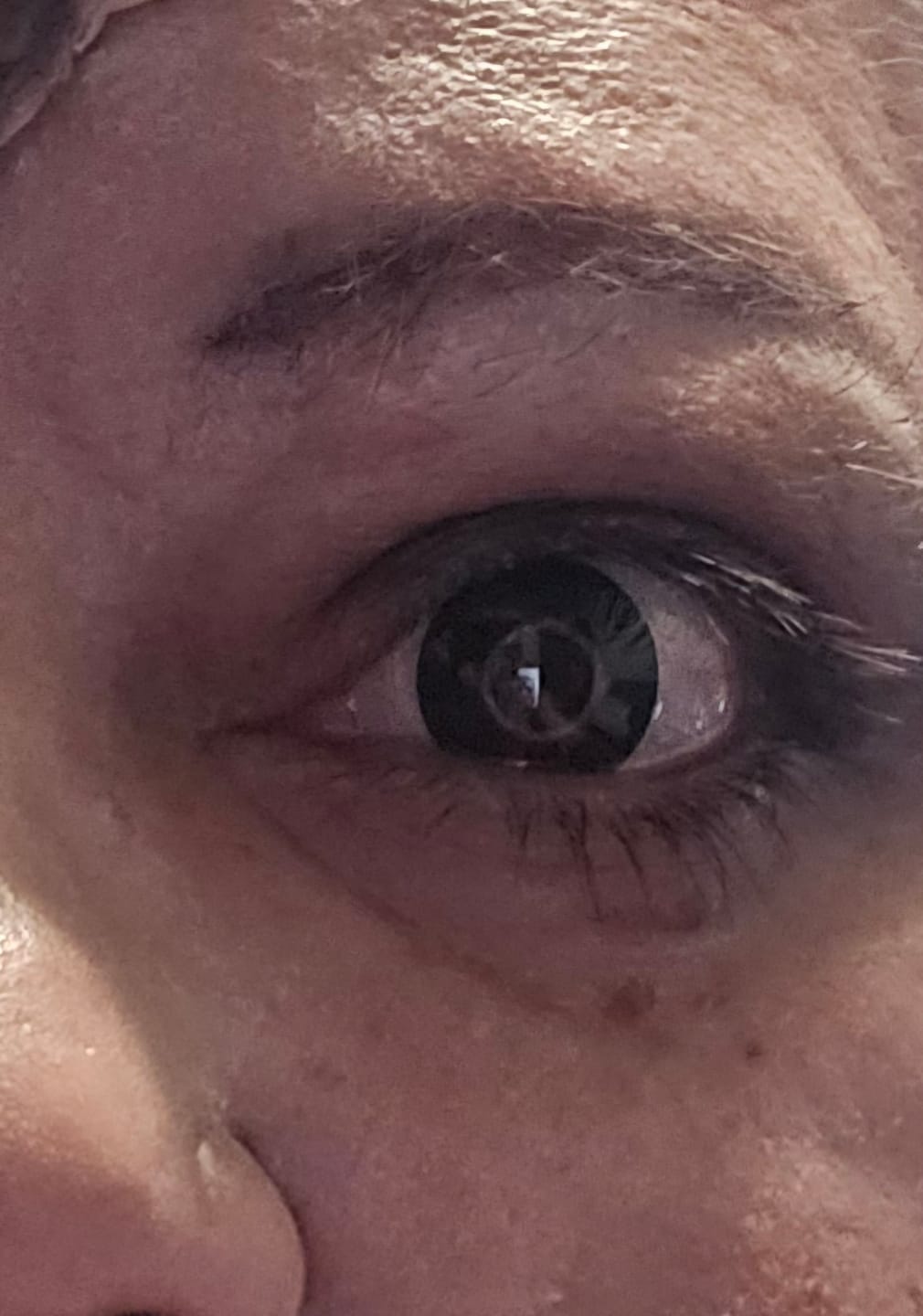 Customer photo review of Cosplay Circle Line Black Red Colored Contact Lenses