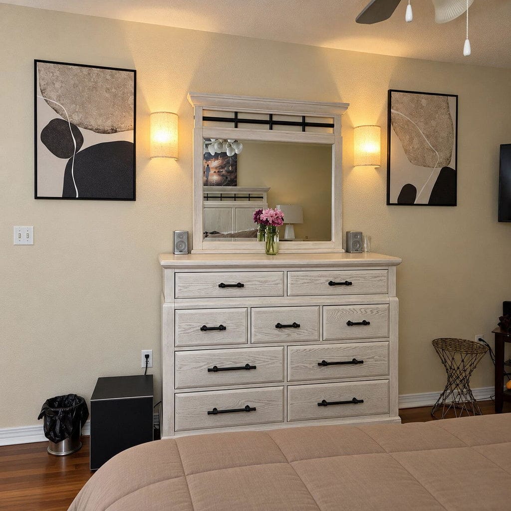 Customer photo review of Up and Down Wall Light, Fabric Shade, Metal, Wall Sconce