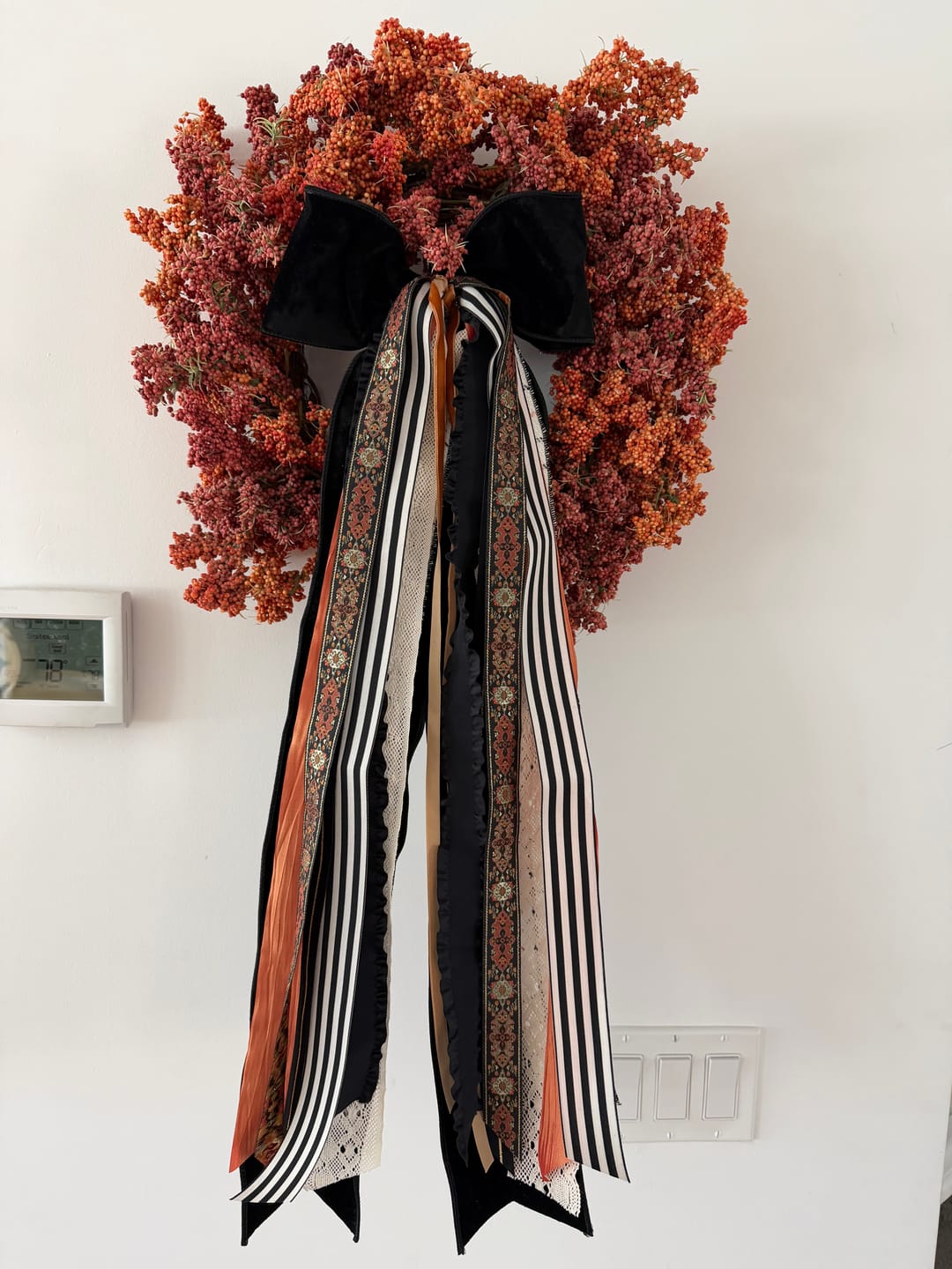 Customer photo review of Midnight Harvest Wreath Ribbon