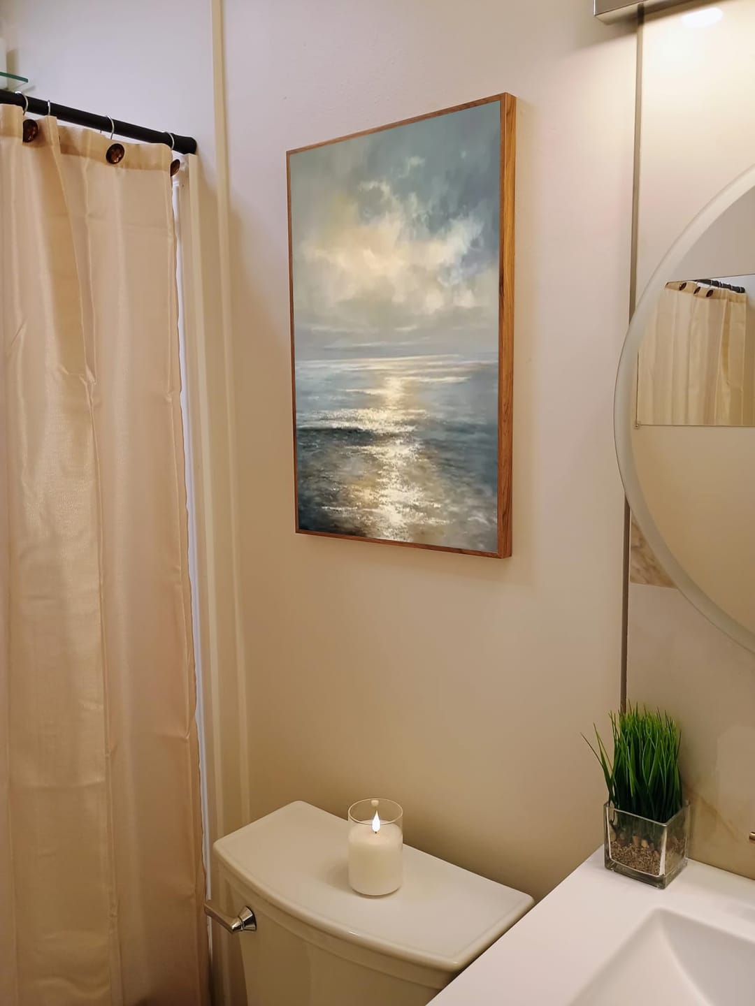 Customer photo review of Abstract Ocean And Sky Canvas Art #OS027