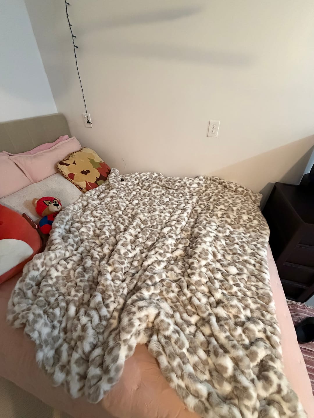Customer photo review of Hugs Snow Leopard Blanket