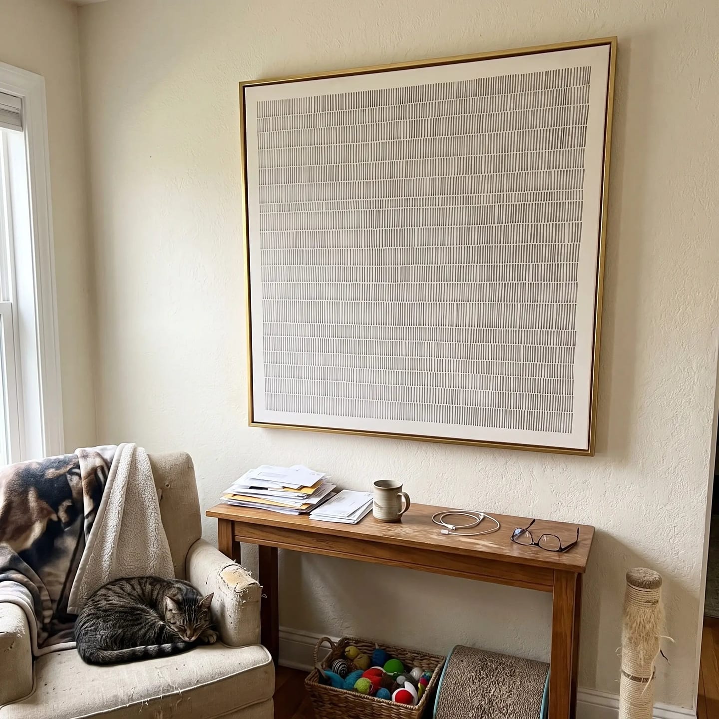 Customer photo review of Abstract Art Quiet Linear Field #AB322