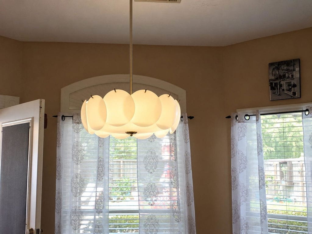 Customer photo review of Glass Pendant Lamp with Circular Discs, Adjustable Height