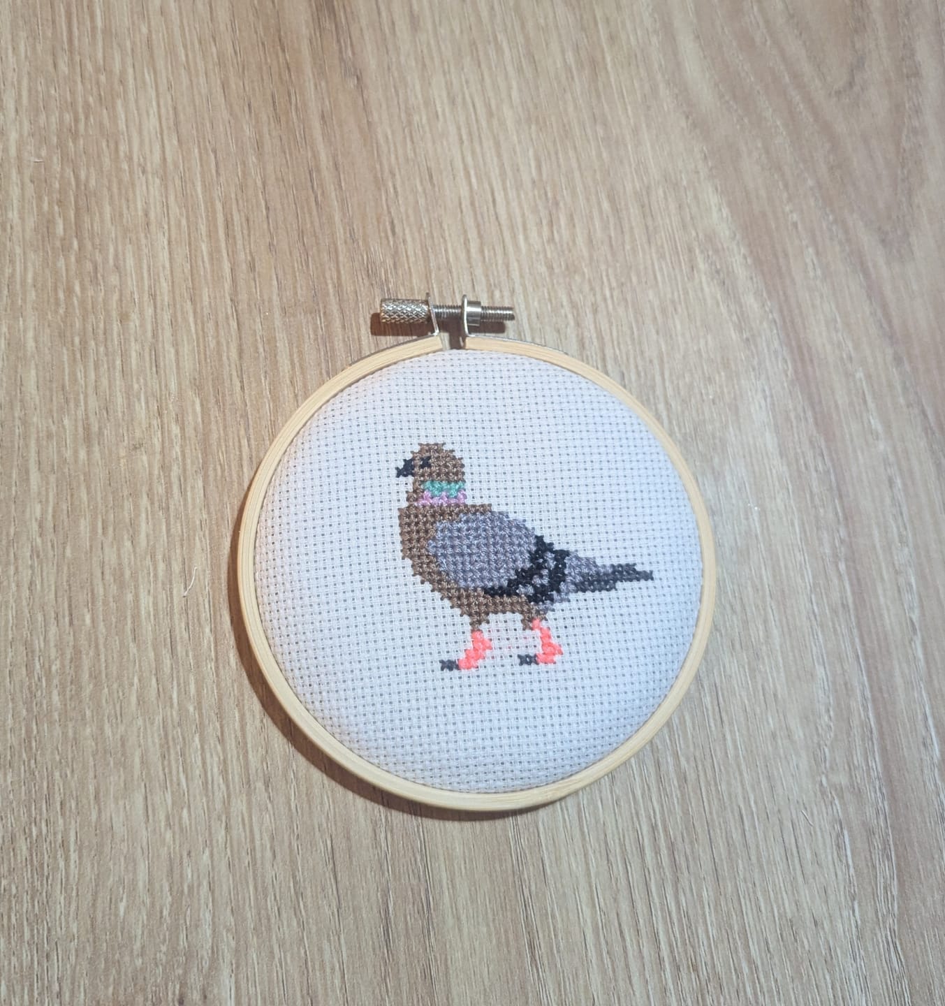 Customer photo review of Pigeon Cross Stitch Kit
