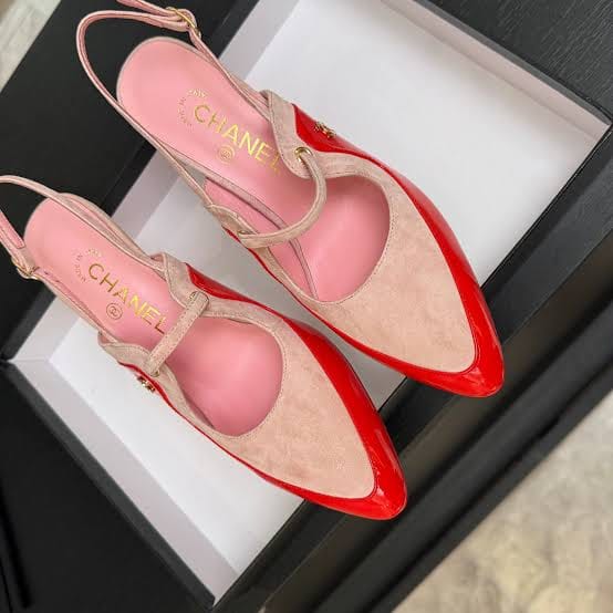 Customer photo review of Chanel 2026 Two-Tone Slingback 70mm Suede Leather 671567