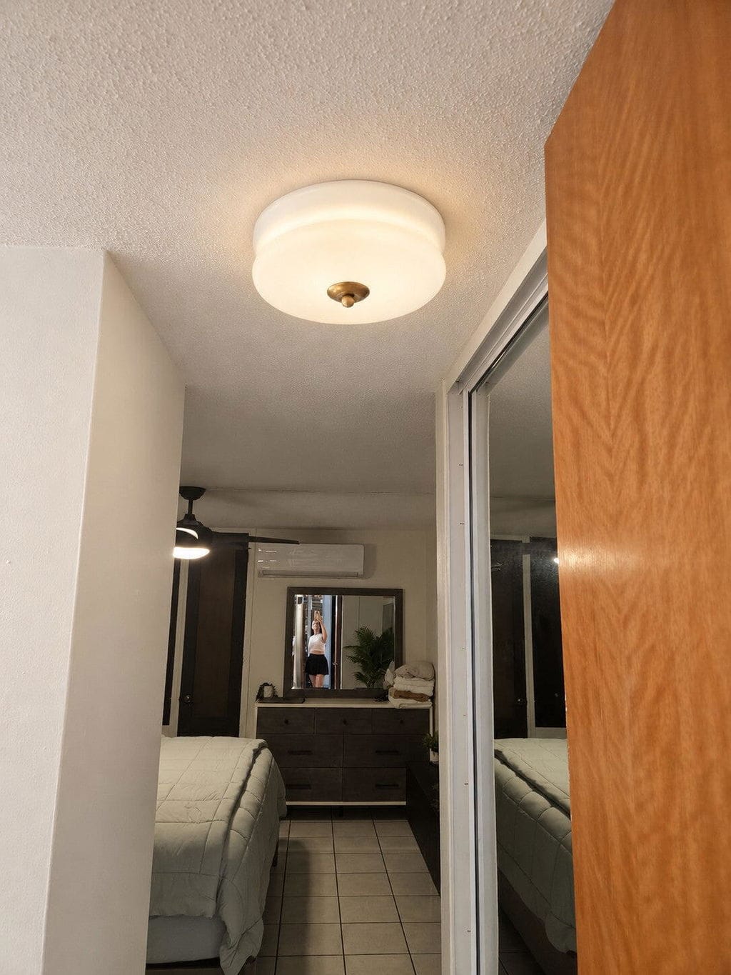 Customer photo review of Layered Glass Flush Mount Ceiling Light, Integrated LED, 3000 K