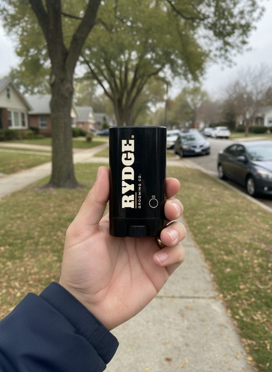 Customer photo review of Rydge Stick — Instant Gray Coverage Stick
