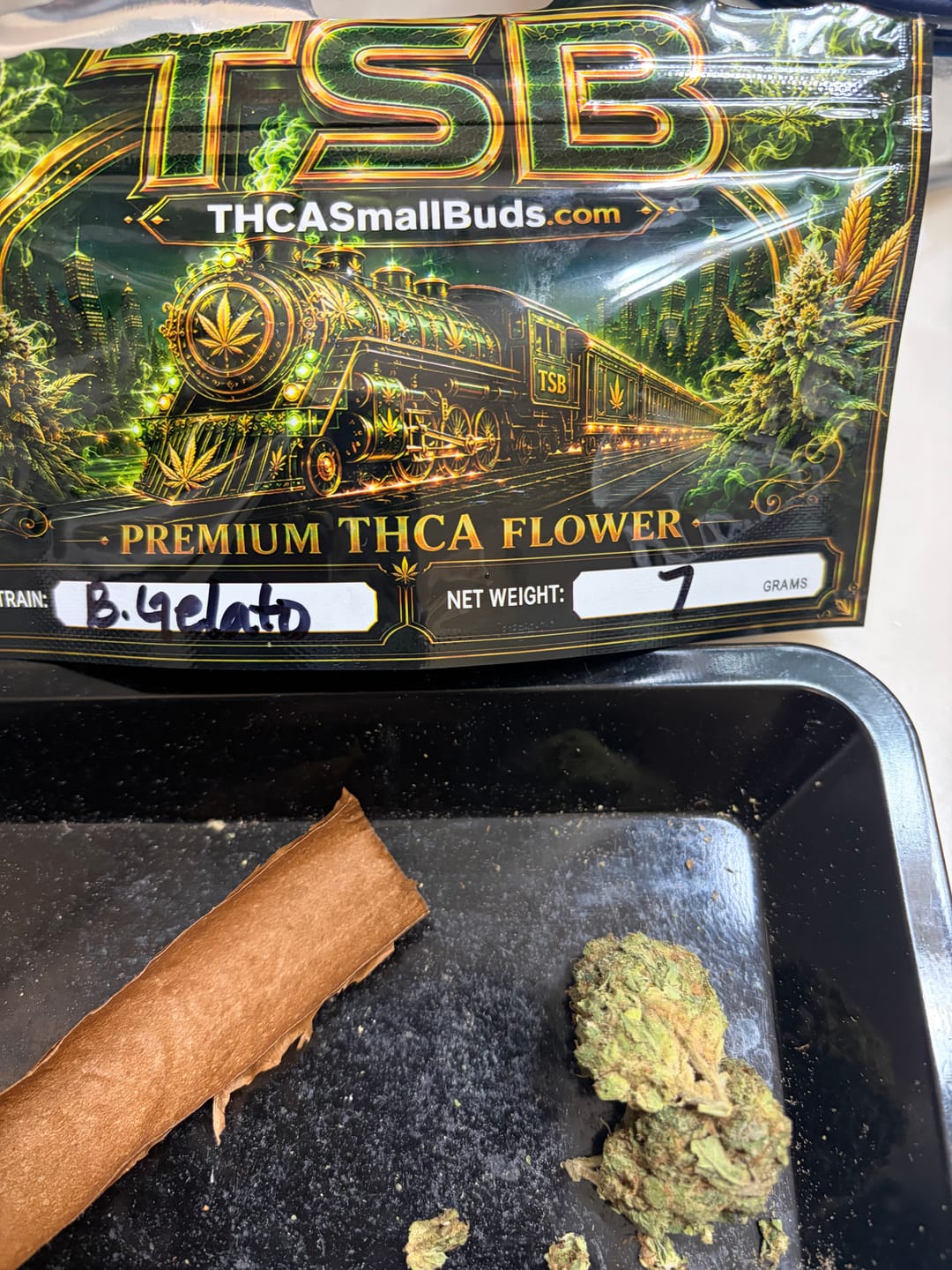 Customer photo review of Blue Gelato THCA Flower