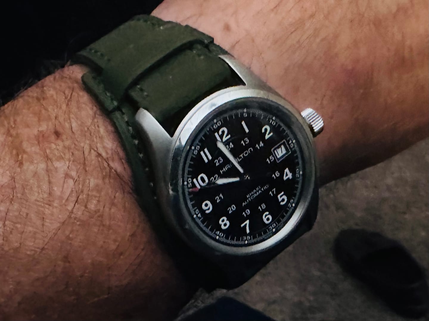 Customer photo review of 20mm Vintage Pilot Bund Leather Watch Strap