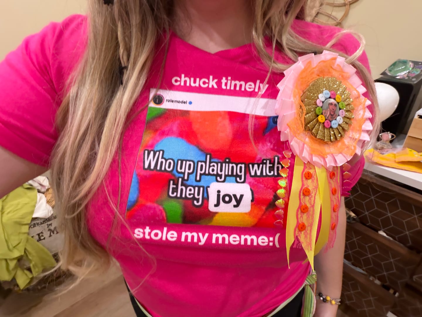 Customer photo review of custom text & photo baby tee