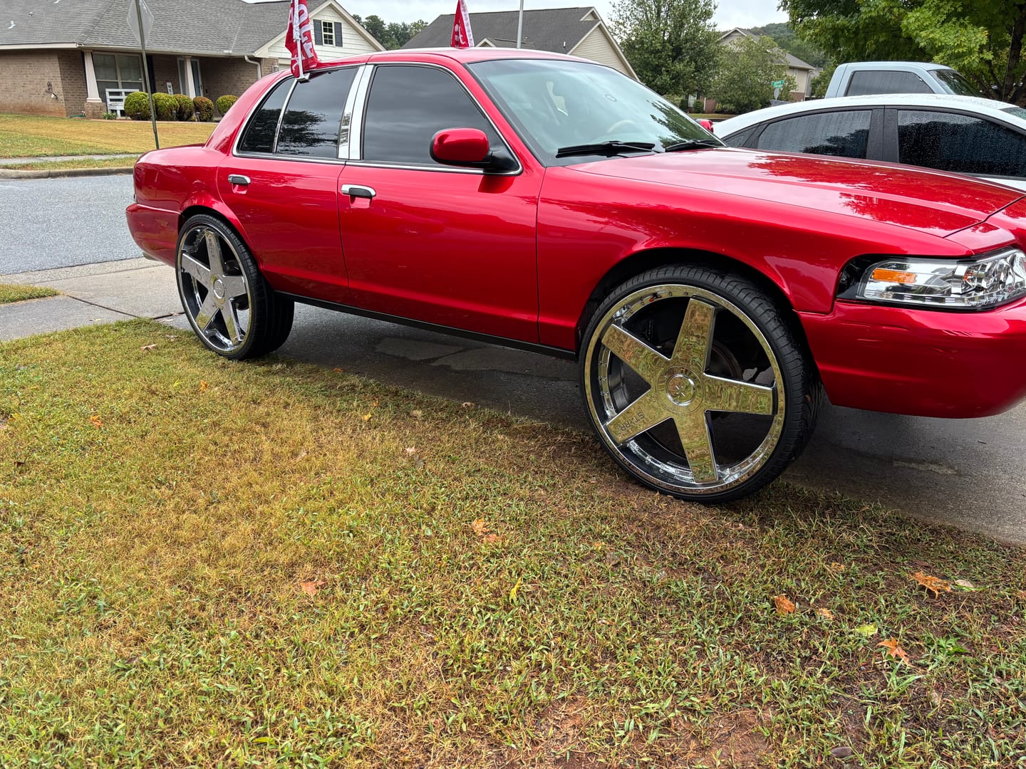 Customer photo review of Glossy Metallic Vampire Red Vinyl Wrap