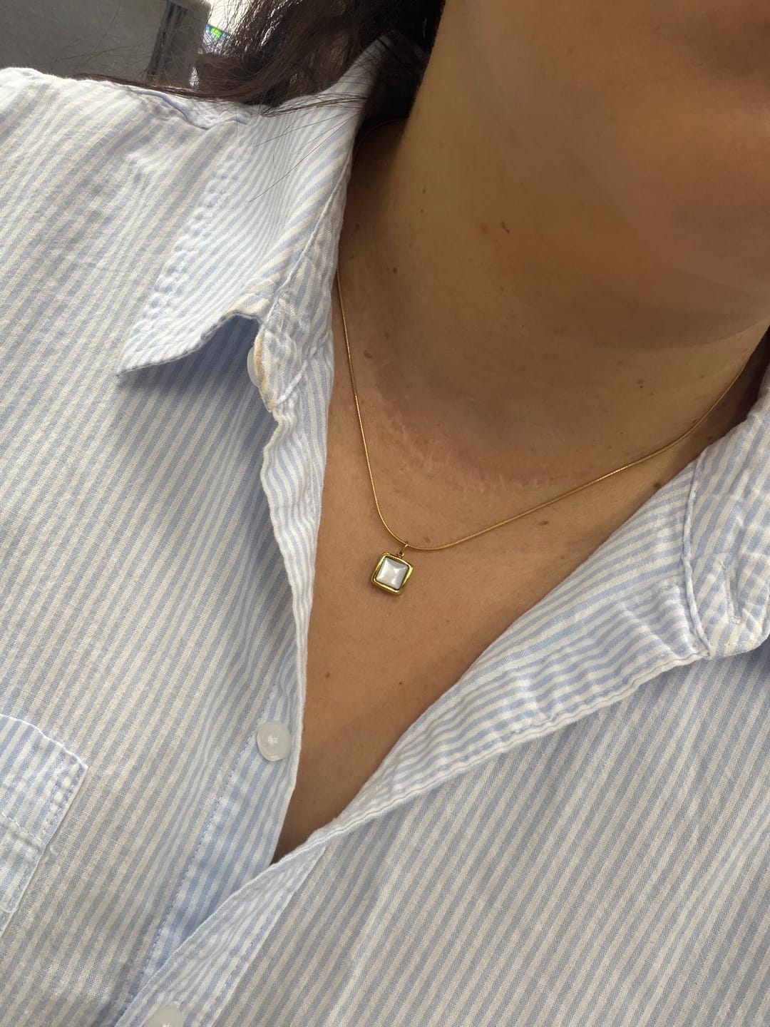 Customer photo review of Riva Moonstone Pendant Necklace