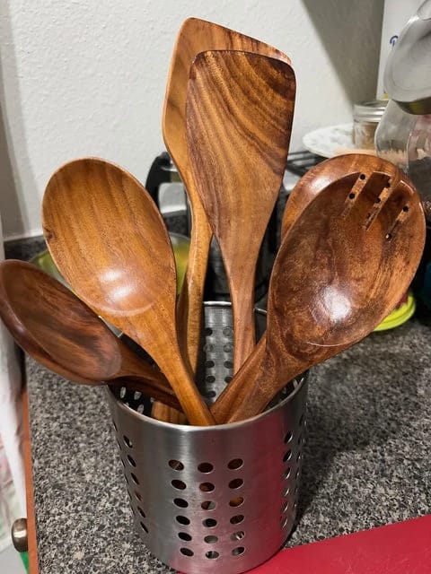 Customer photo review of Acacia Wood Utensil Set