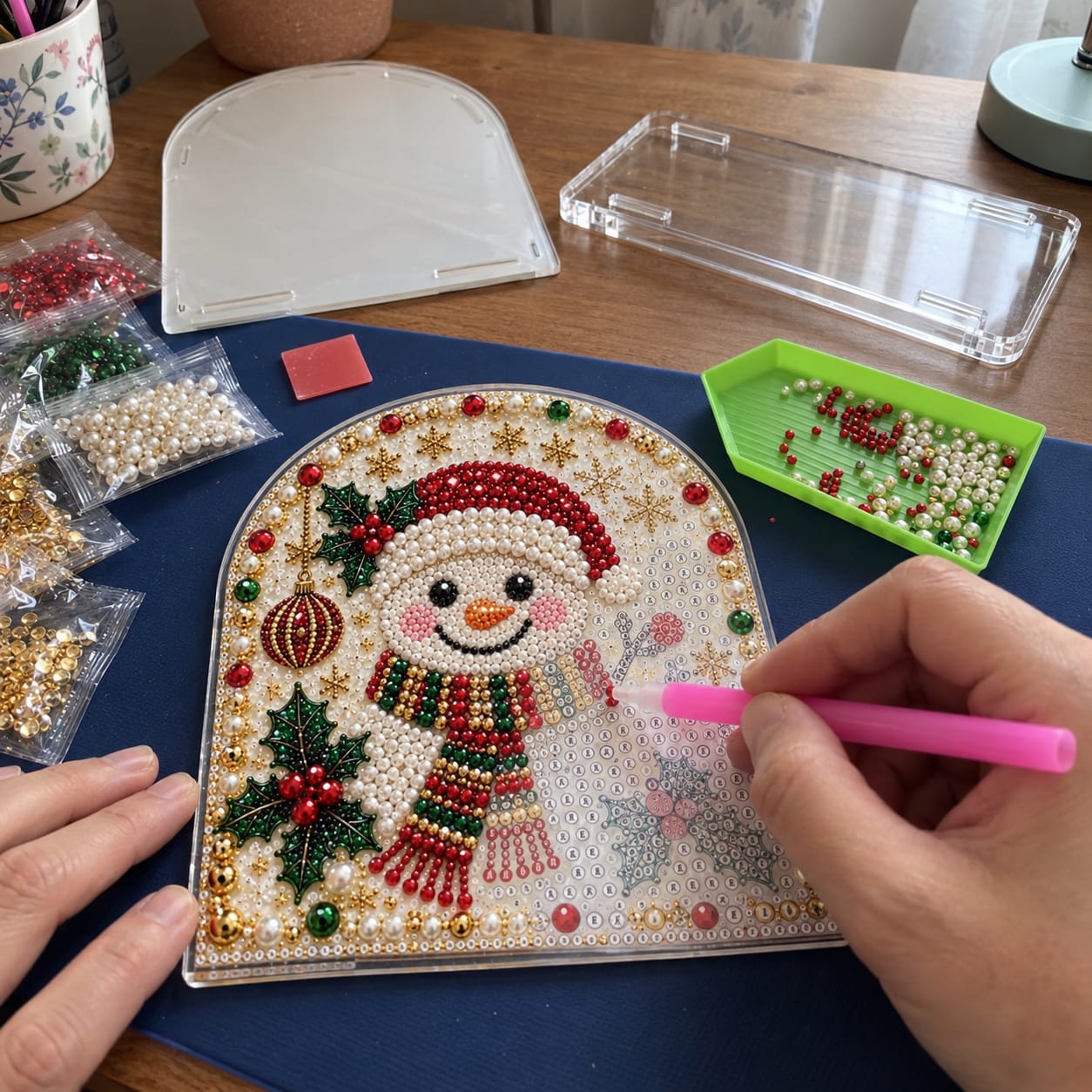 Customer photo review of Christmas Diamond Painting Tissue Box Holder for Adults