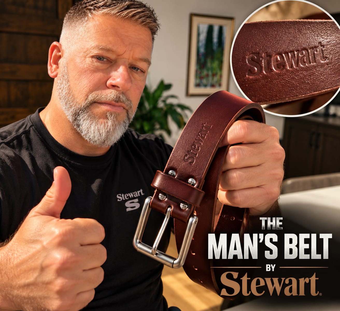 Customer photo review of The Man Belt 1.75" - Chestnut