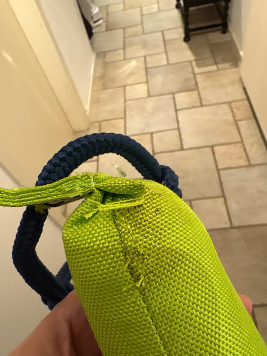 Customer photo review of Coachi Flydende apporteringslegetøj med reb i lime farve, Mellem størrelse
