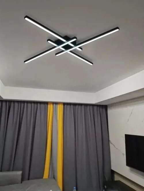 Customer photo review of Linear Criss-Cross Ceiling Light, Aluminium Bars, LED, 60–150 cm