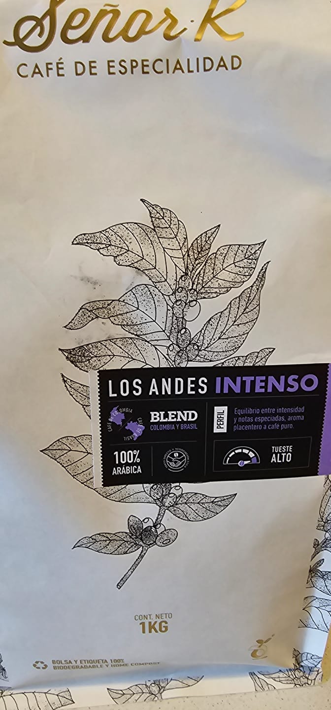 Customer photo review of Blend Los Andes Intenso Bolsa 1 KG | GRANO ENTERO