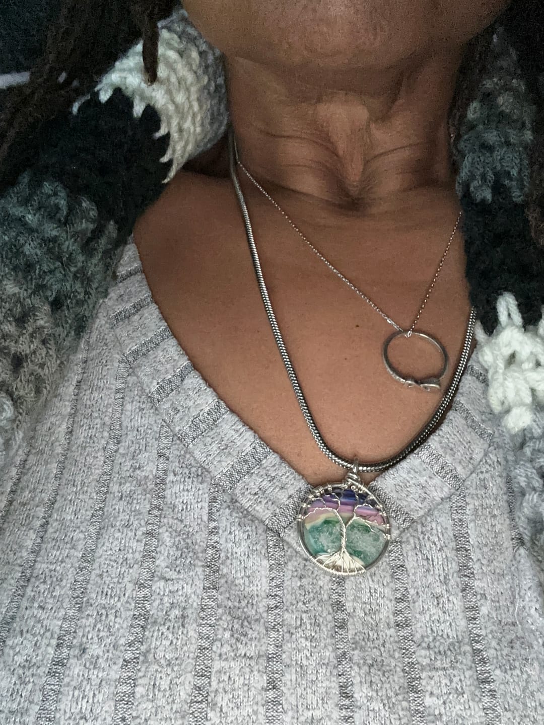 Customer photo review of Ocean Beach Sunset Tree of Life Cremation Pendant
