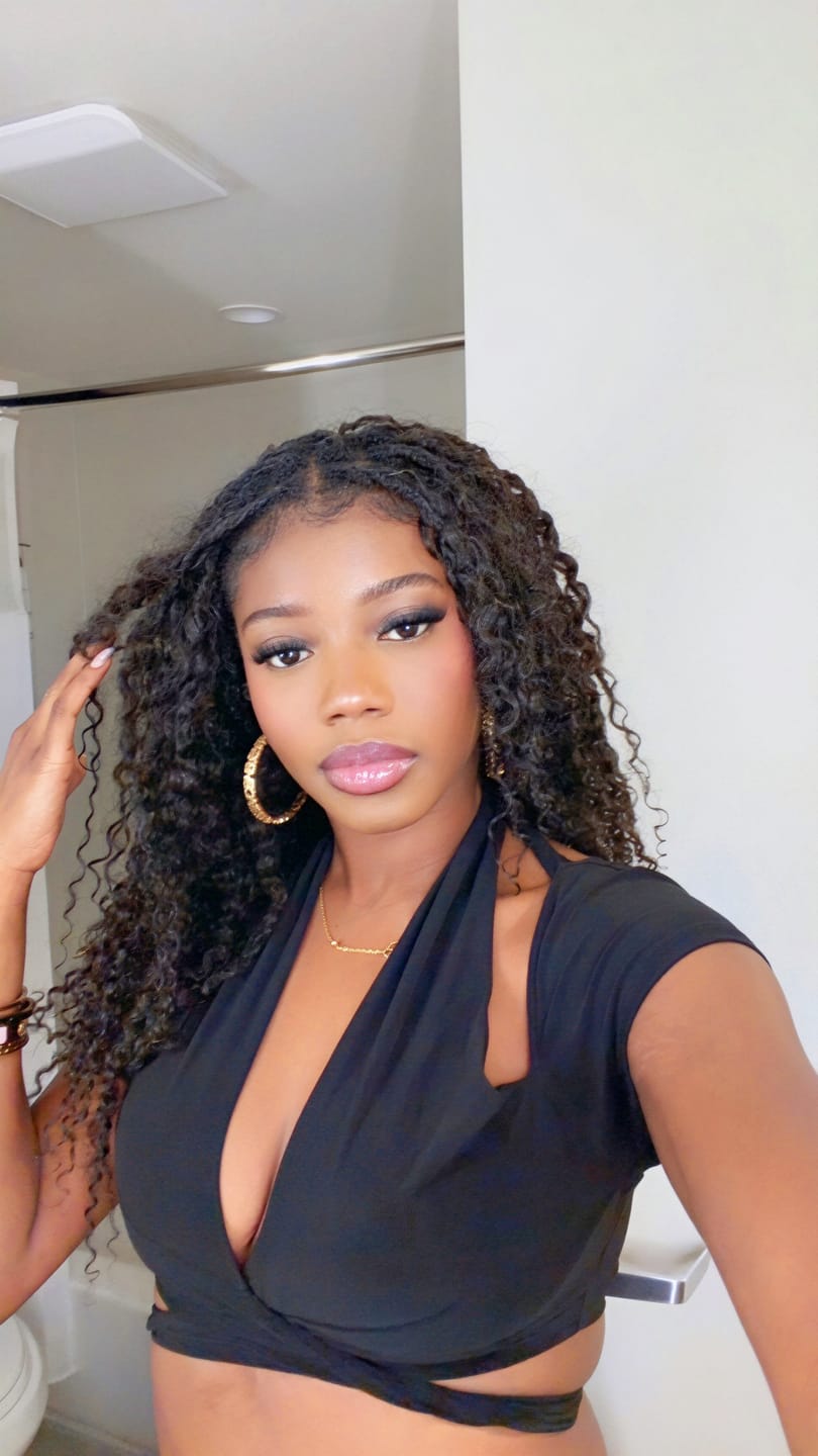 Customer photo review of Ywigs Burmese Water Curly Human Crochet Hair
