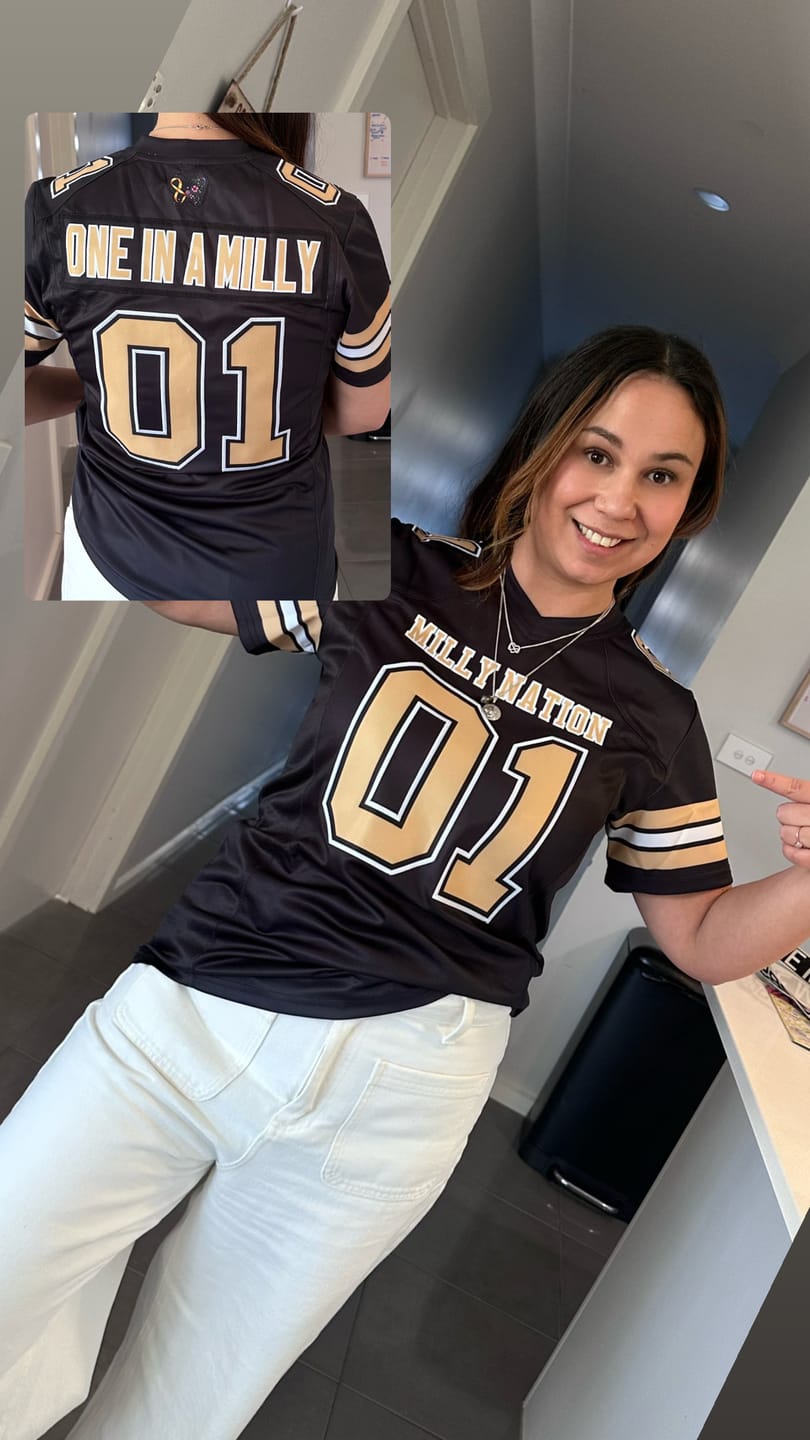 Customer photo review of Custom Black Old Gold-White Personalized Classic Authentic Football Jersey