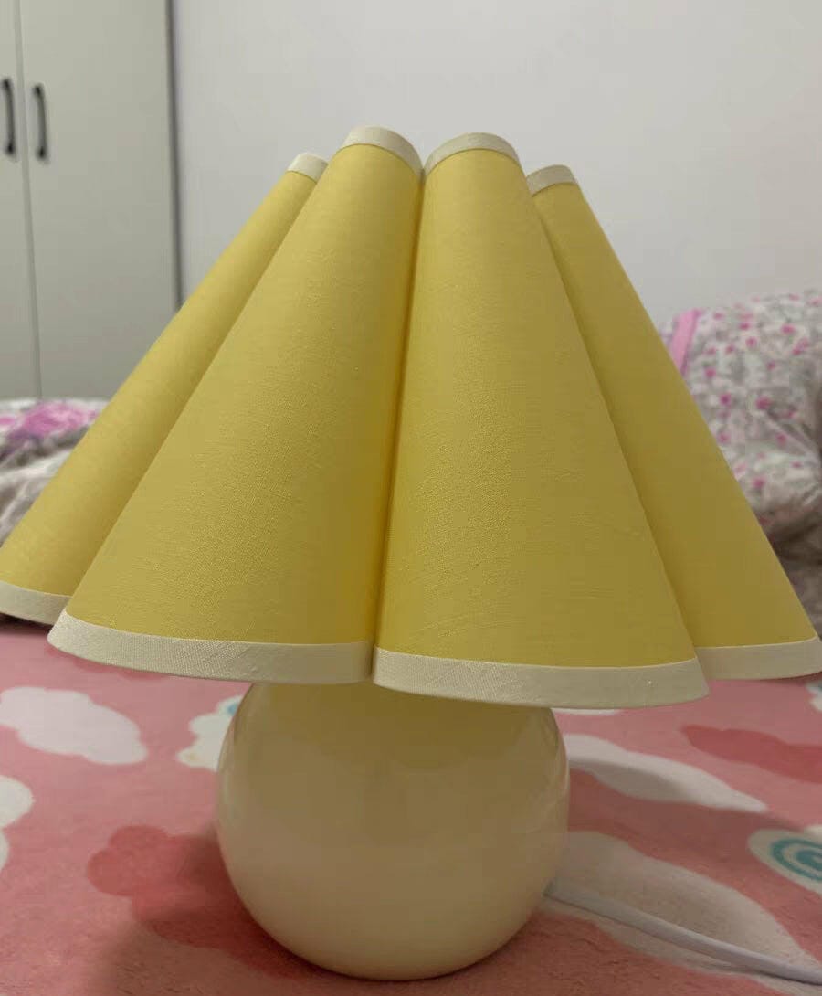 Customer photo review of Pleated Shade Ceramic Table Lamp, Beige Base, 28 cm, Plug In