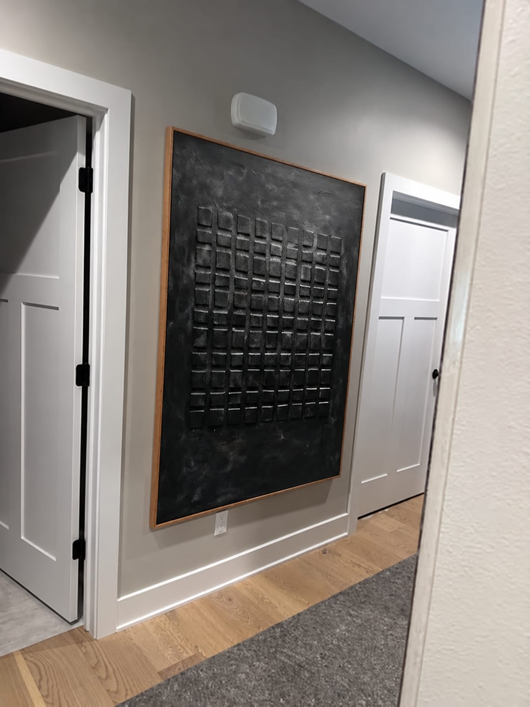 Customer photo review of Obsidian Grid Relief Painting